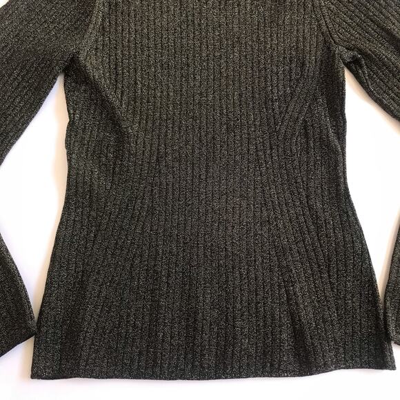 Banana Republic Lena Metallic Sweater Lurex Flare Black Size Small NWT Holiday - Picture 5 of 11